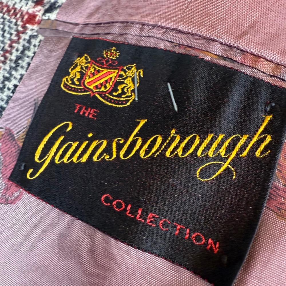 Vintage Gainsborough Collection Men's Glen Plaid Wool Blazer Pheasant Lining - Picture 5 of 9